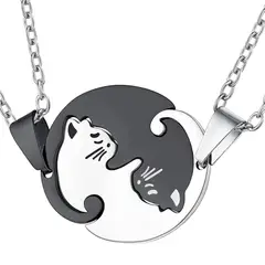 GENERICO - Collar parejas gatos Plata 925