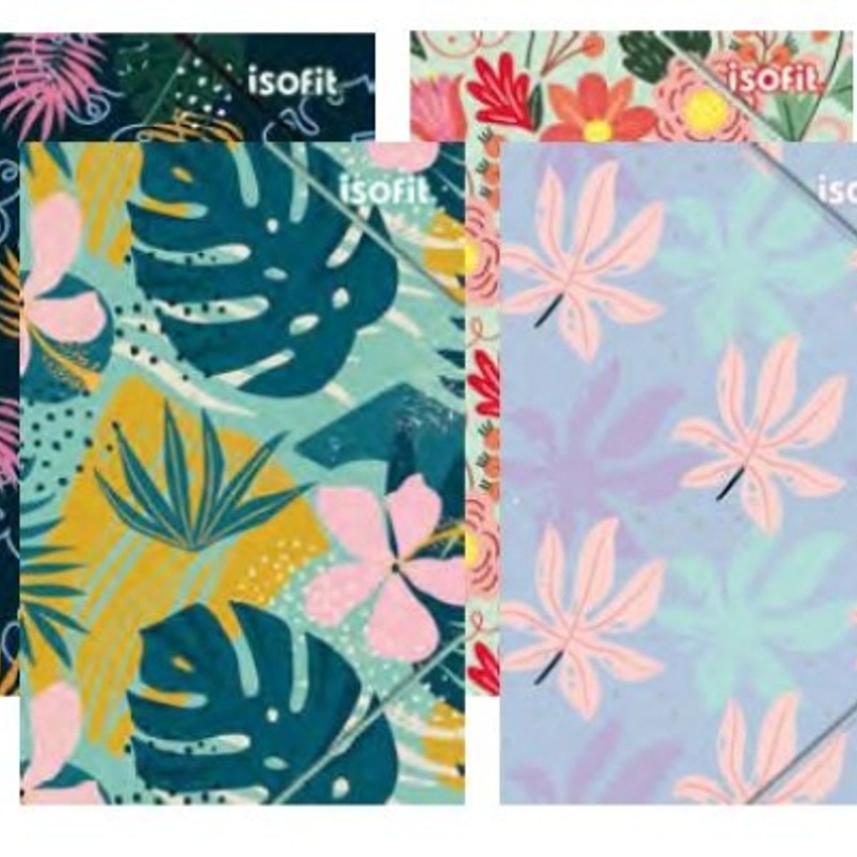 ISOFIT - Carpeta oficio con elástico Flores