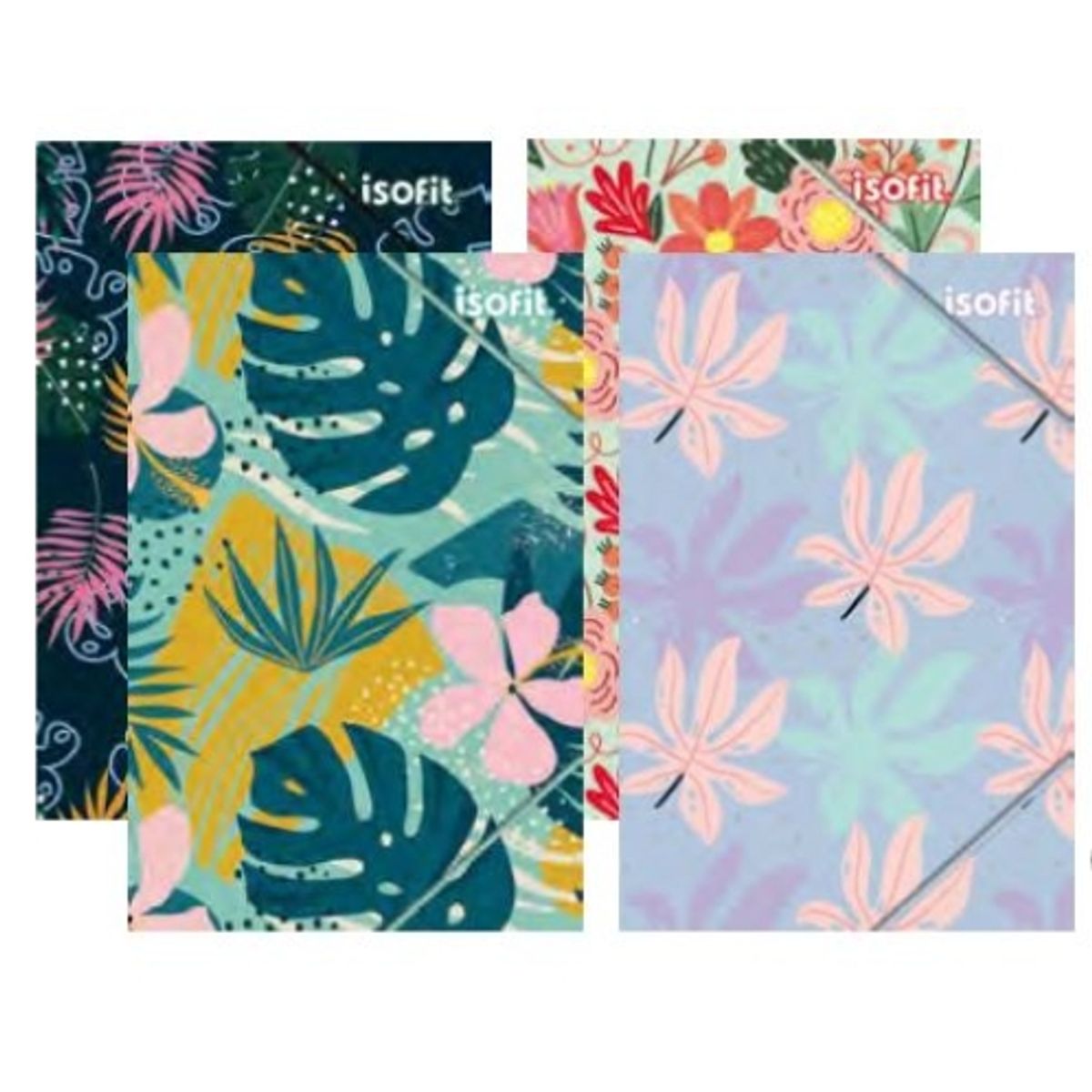 ISOFIT - Carpeta oficio con elástico Flores