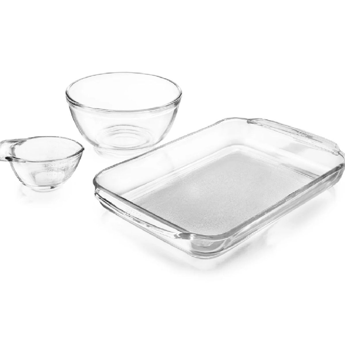 OEM - Juego Postre 3 Piezas De Vidrio