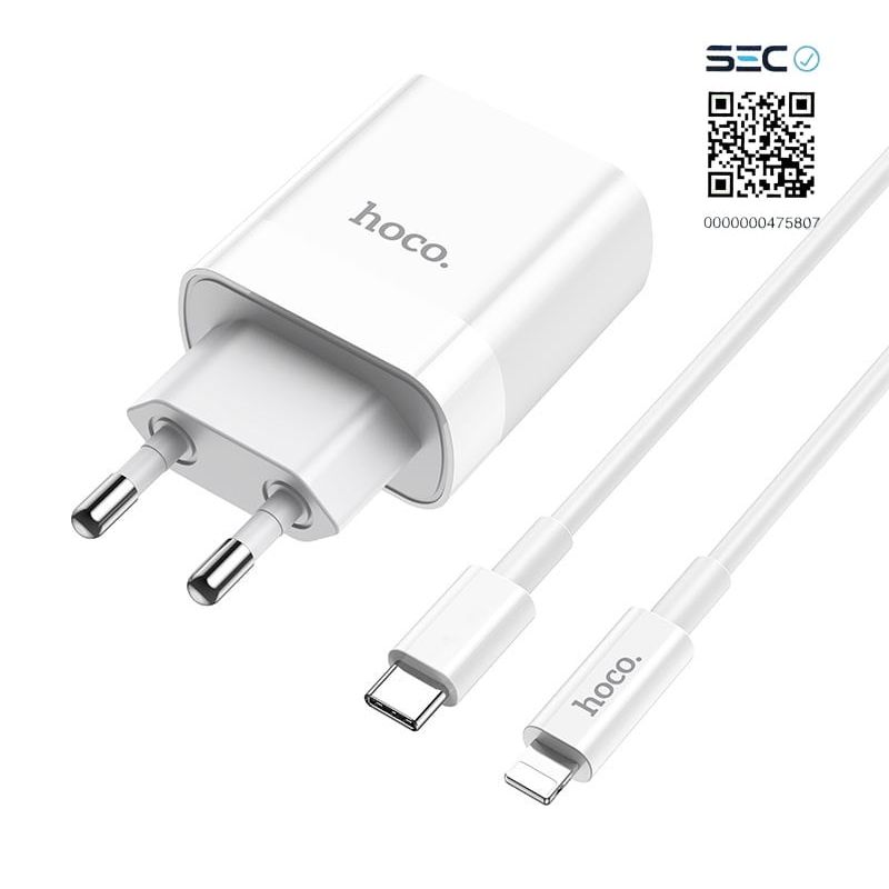 HOCO - Adaptador Cargador USB-C 20W a Lightning C80A SEC