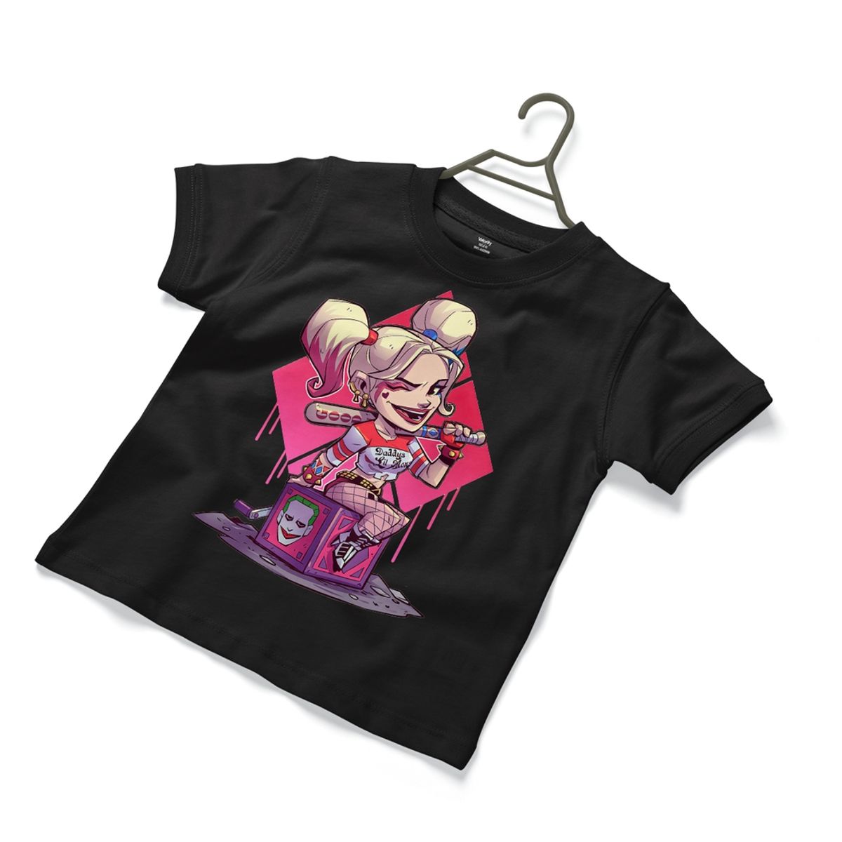 GENERICO - Polera Infantil Chibi Harley Queen - Negro
