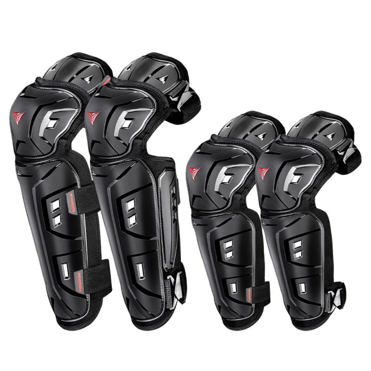 MOTOWOLF - Rodilleras largas y Coderas Deportivas De Correas Ajustables Motowolf