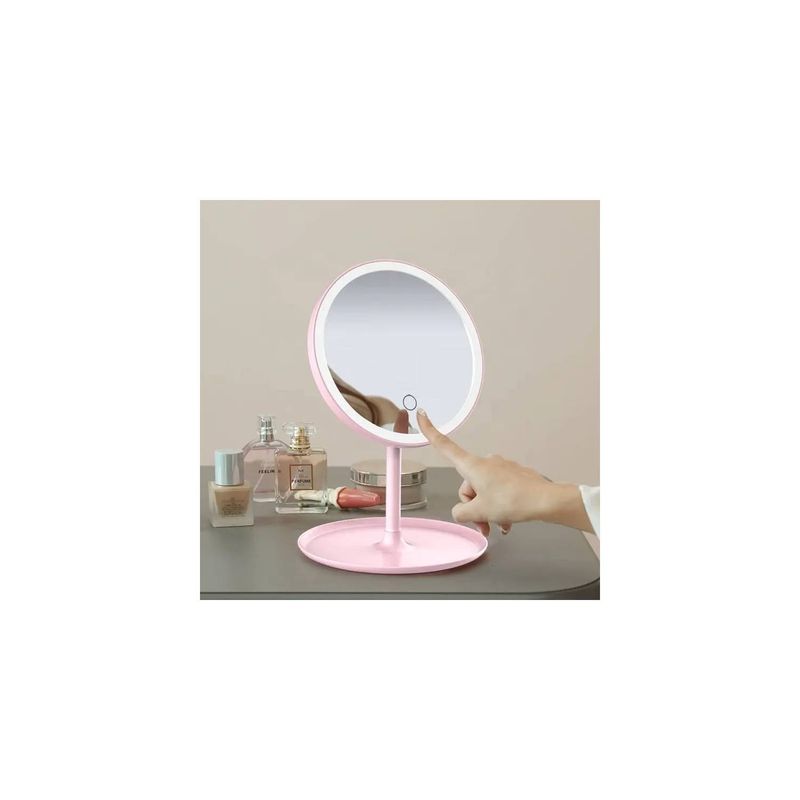 GENERICO - Espejo Con Luz Led Usb Maquillaje Plegable Redondo