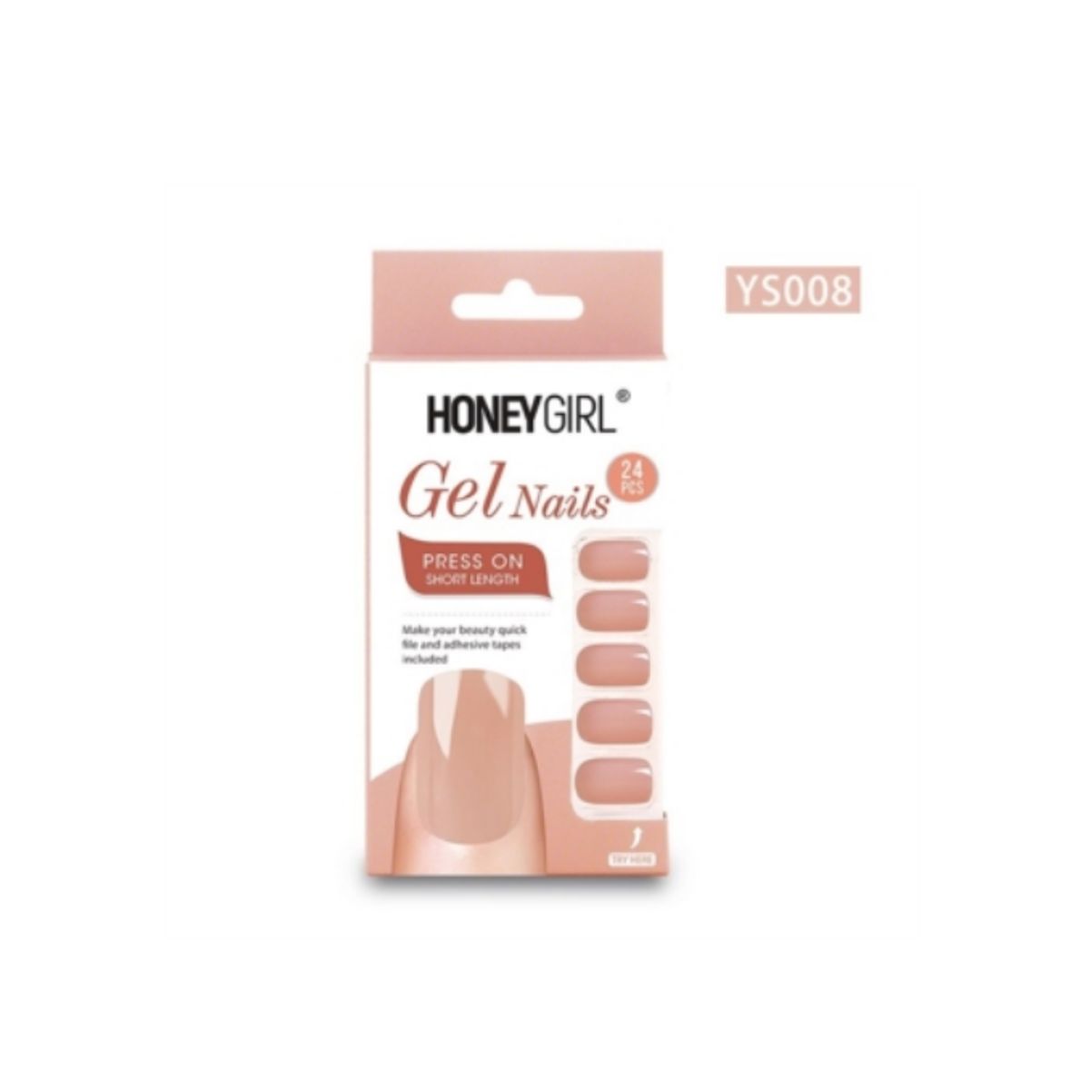 GENERICO - HoneyGirl® Tips Uñas Postizas Gel Nail 24 Pcs - YS008