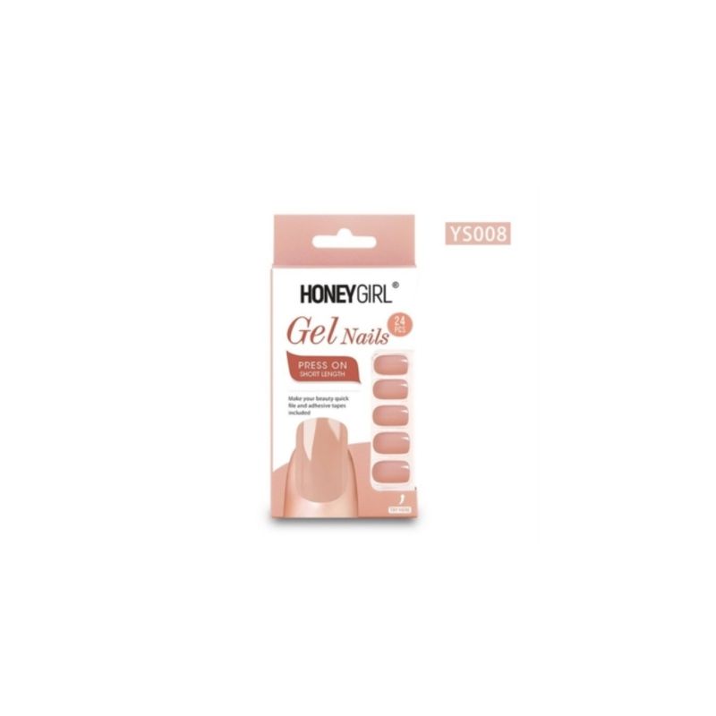 GENERICO - HoneyGirl® Uñas Postizas Gel Nail 24 Pcs - YS008