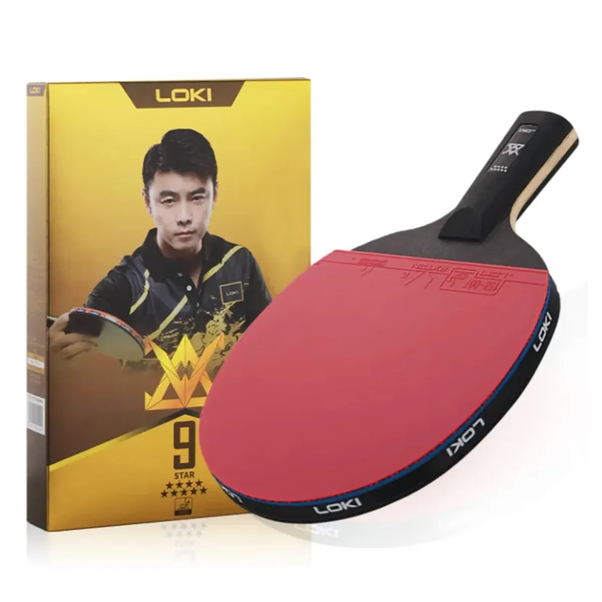 LOKI - Paleta De Ping Pong Loki 9 estrellas Carbono Mango Lapicero