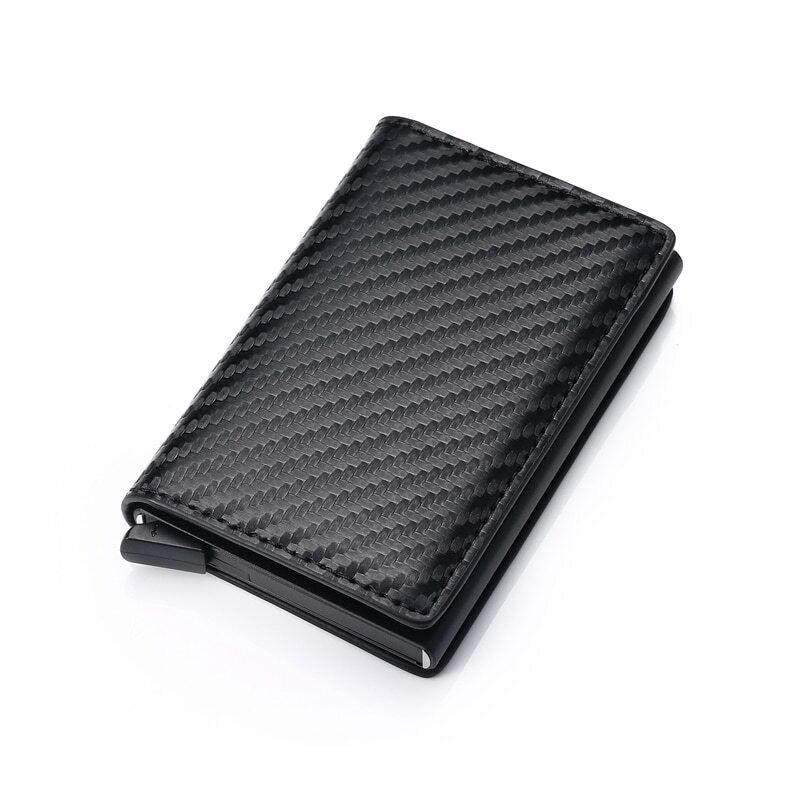 GENERICO - Billetera Porta Tarjetas Anti Clonacion Rfid Negro Fibra de Carbono