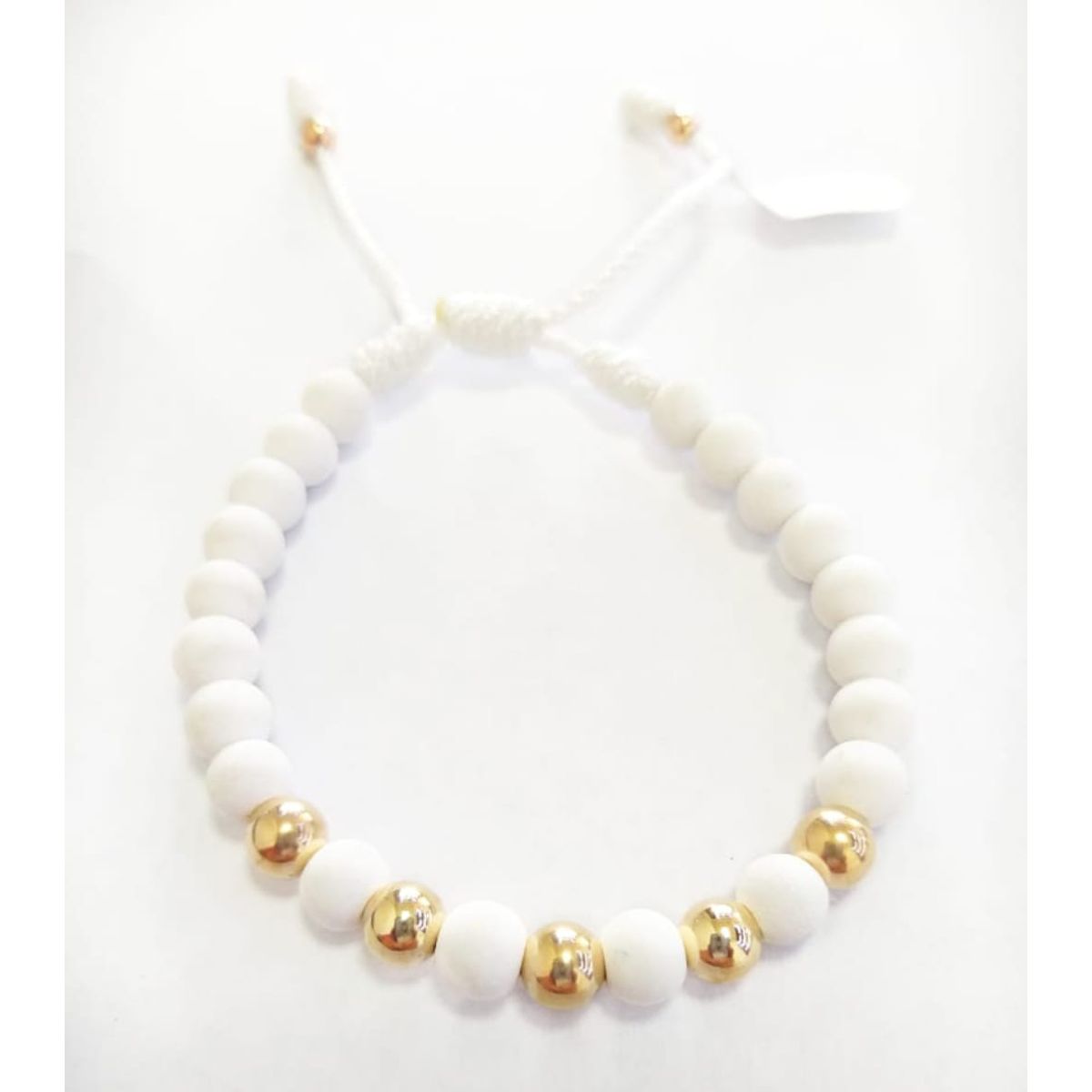 GENERICO - Pulsera Balin Blanco en oro laminado de 18k