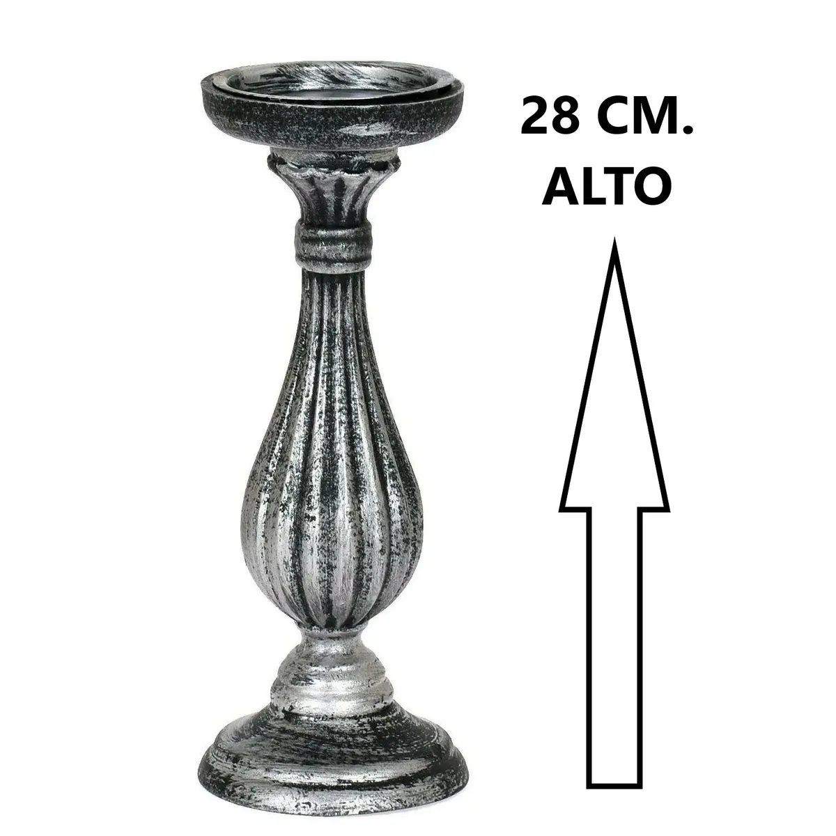 COMPRAPO - Candelabro Portavela Decorativo Madera Negro 28 Cm