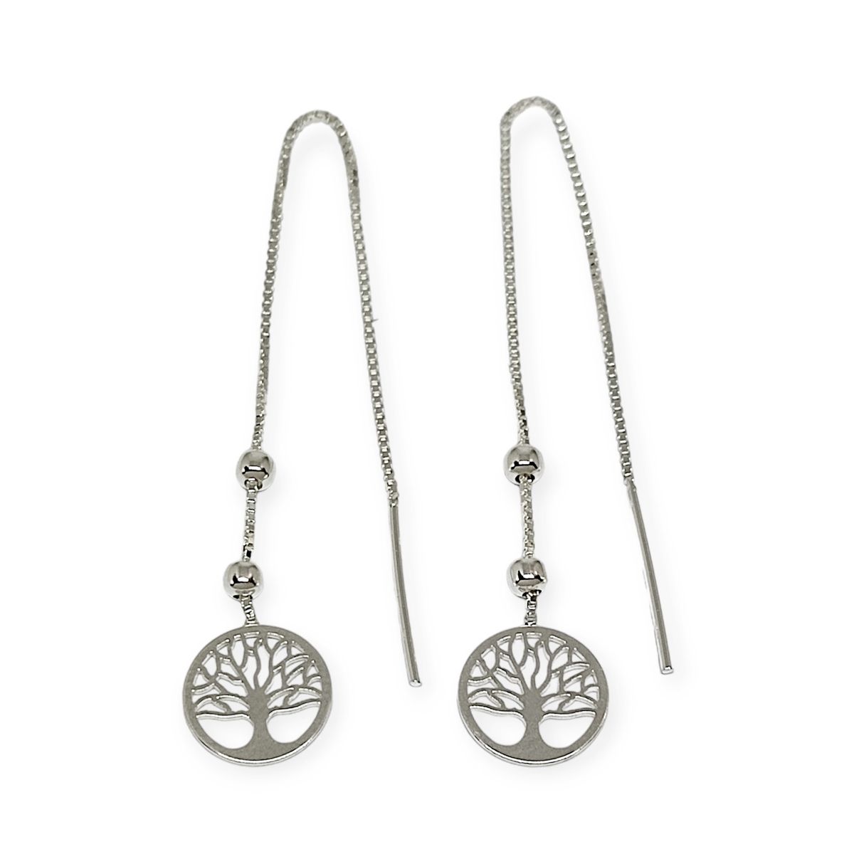 COGGIOLA - Aros Árbol De La Vida Cadena Veneciana Plata Fina 925