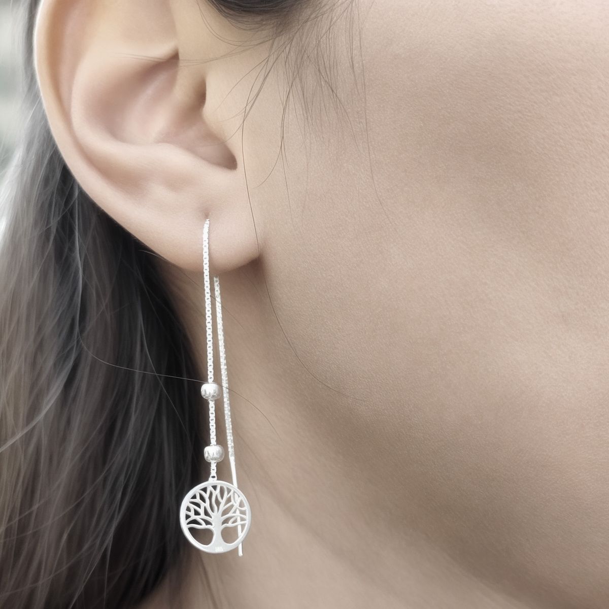COGGIOLA - Aros Árbol De La Vida Cadena Veneciana Plata Fina 925