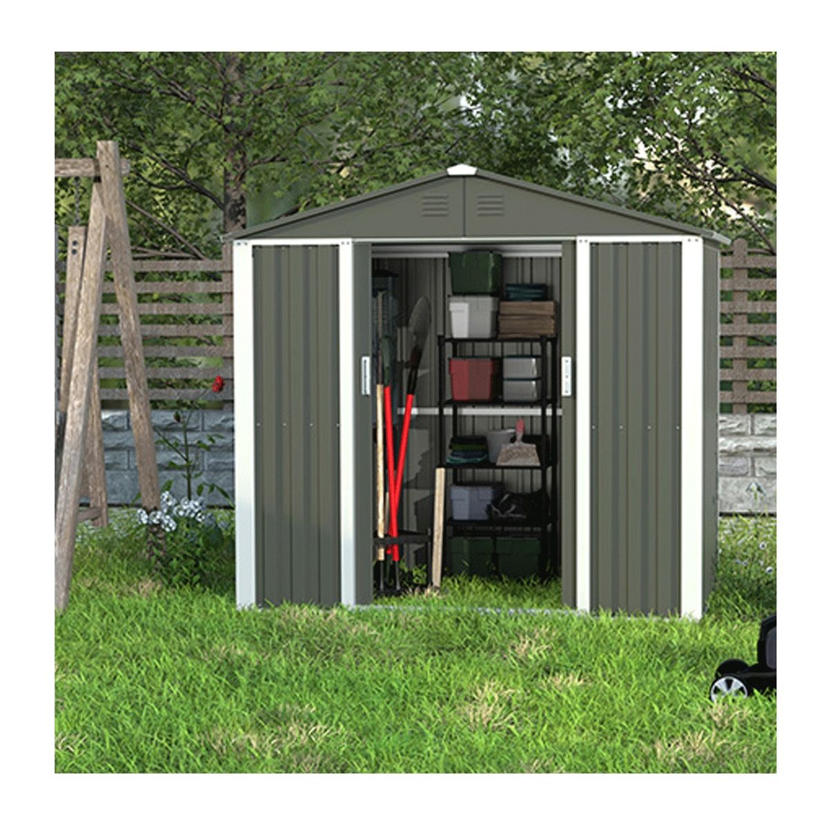 GENERICO - Bodega jardín Your Garden A4 Gris Alt 185 * Anch 195 * Prof 123 Cm