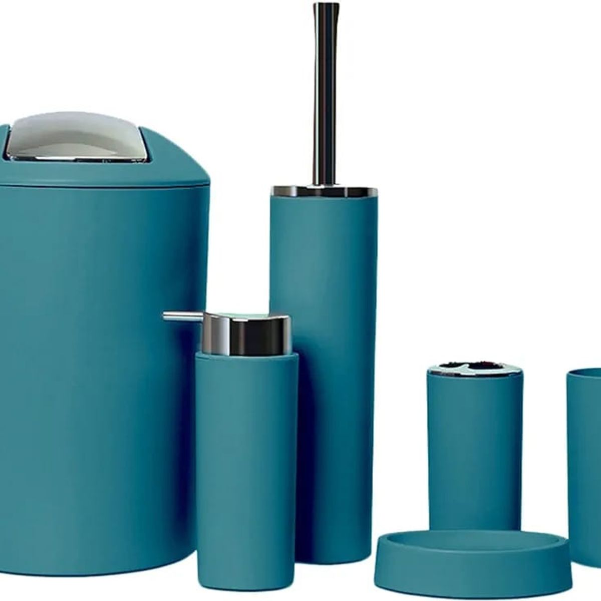 GENERICO - Set Juego De Baño 6 Piezas Accesorios Elegante verde