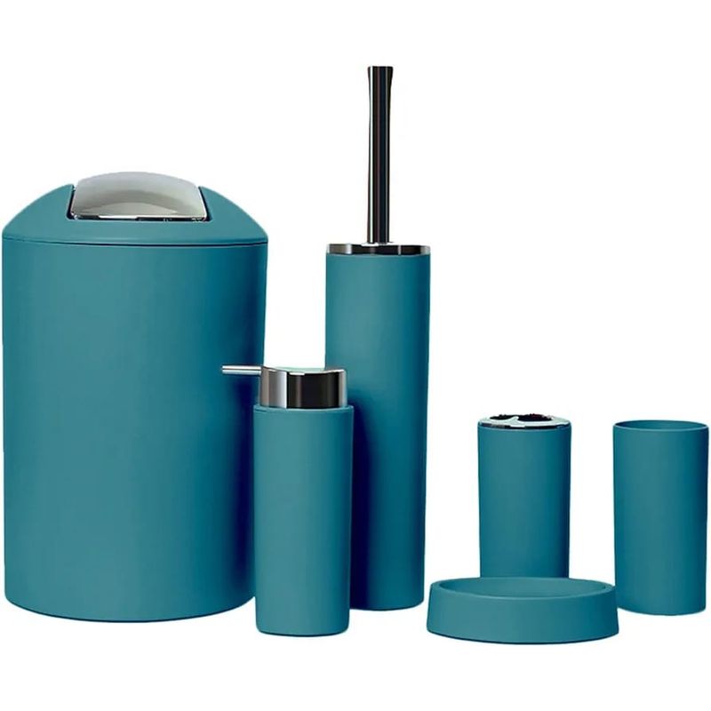 GENERICO - Set Juego De Baño 6 Piezas Accesorios Elegante verde