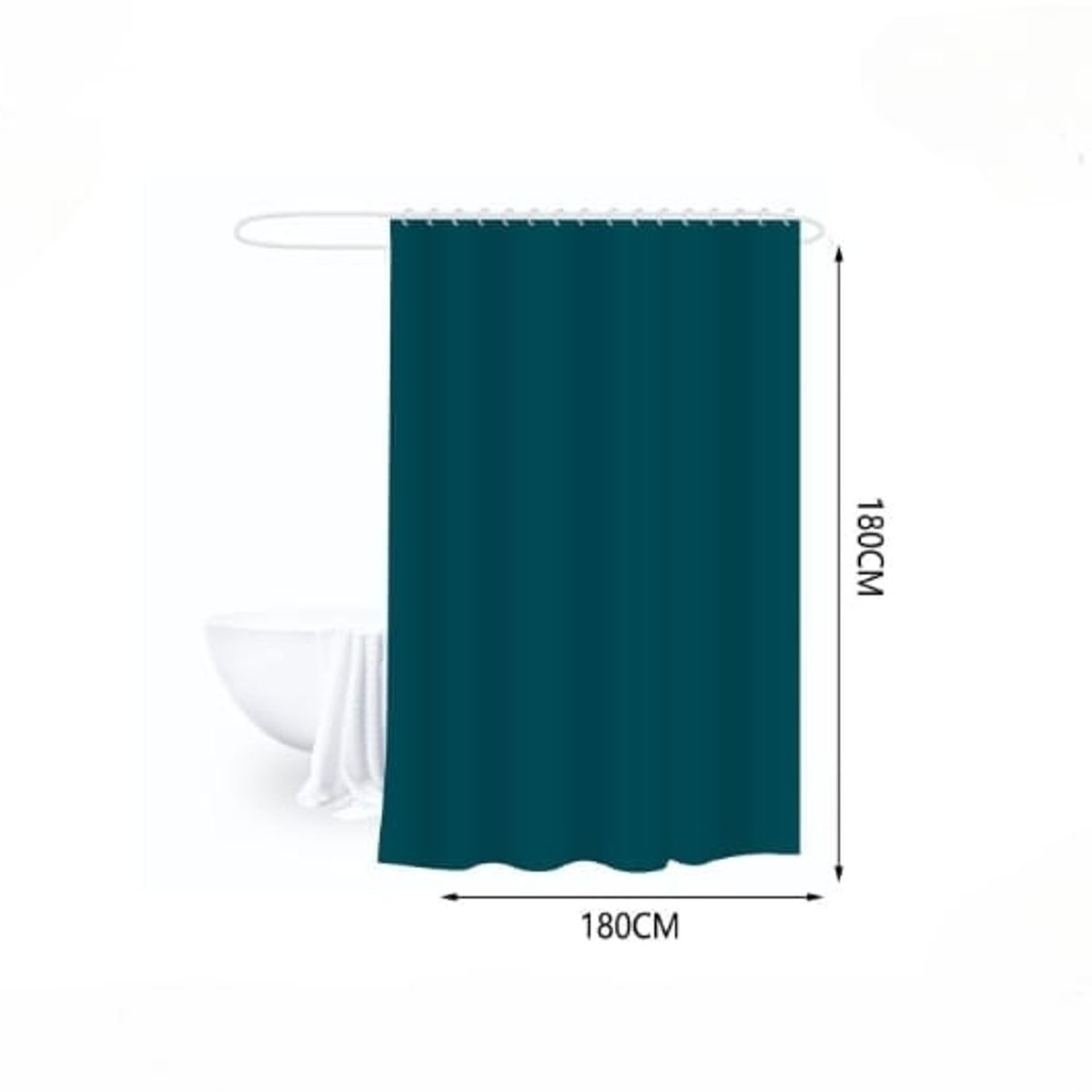 GENERICO - Cortina Ducha Baño 180x200 Decoración Verde