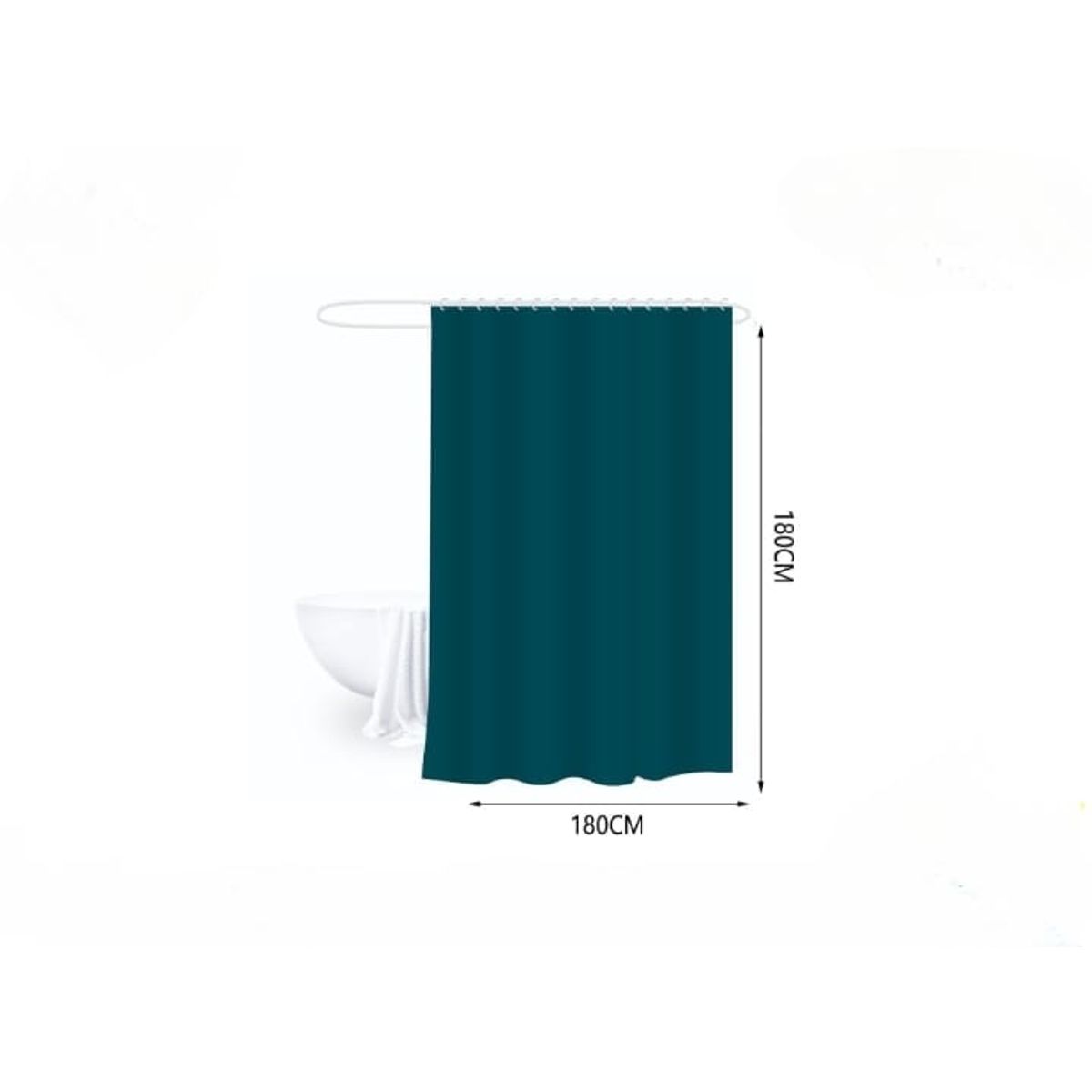 GENERICO - Cortina Ducha Baño 180x200 Decoración Verde