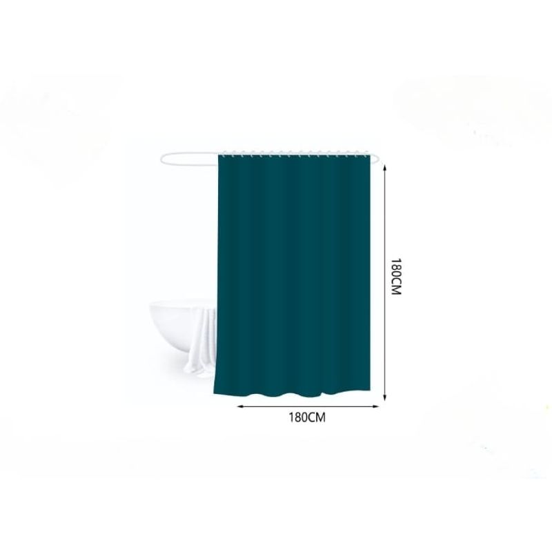 GENERICO - Cortina Ducha Baño 180x200 Decoración Verde