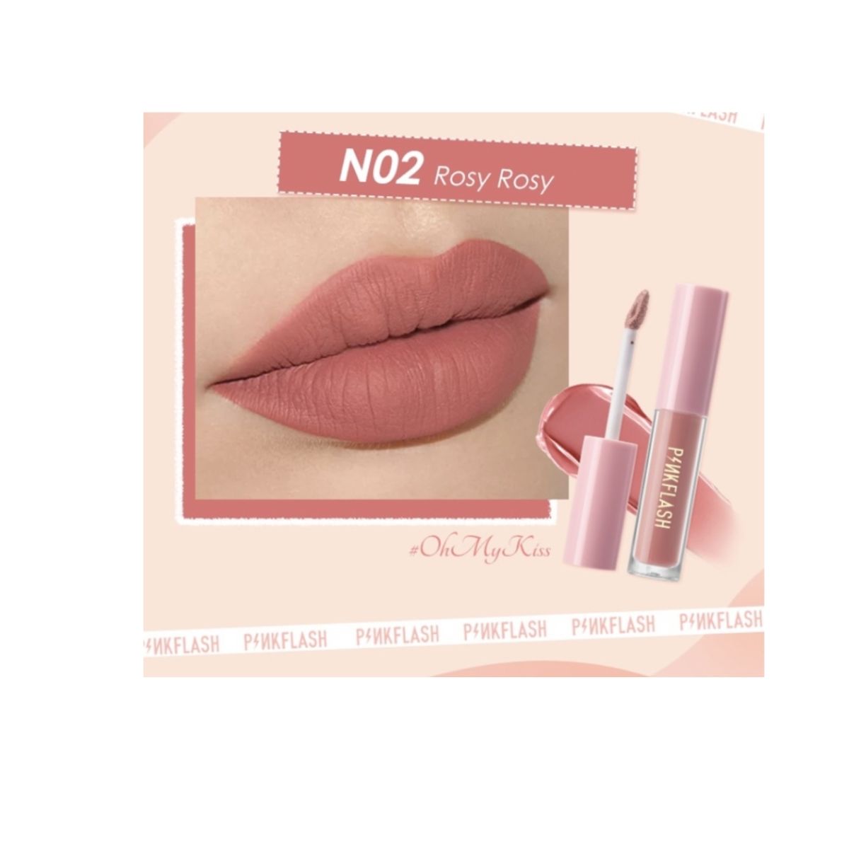 PINKFLASH - Tinta Melting Matte - Labial Mate N02 Pinkflash