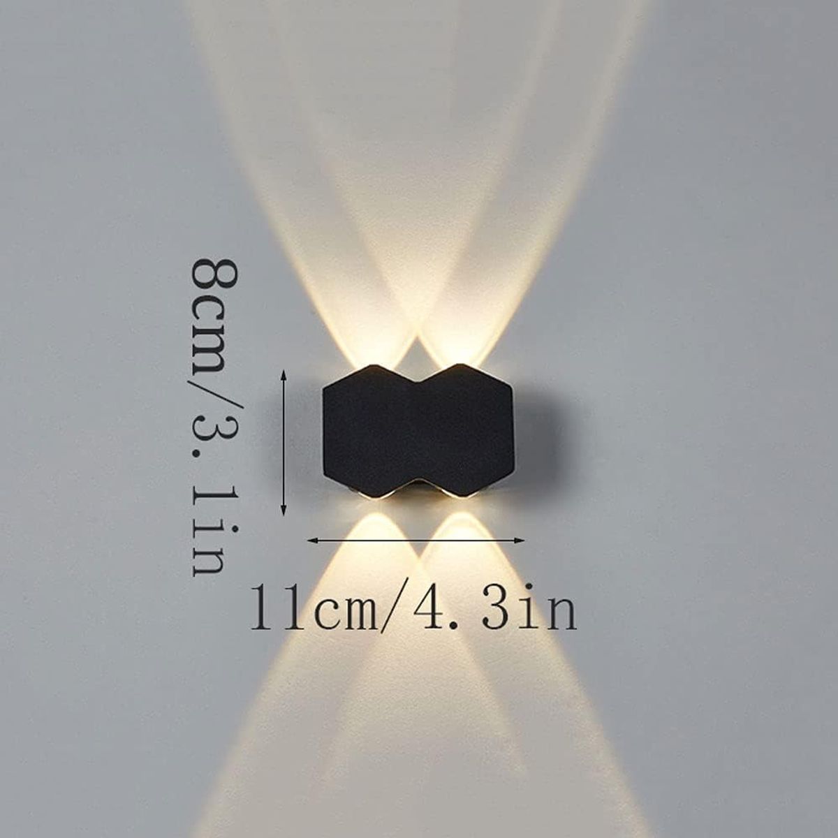 GENERICO - Aplique Led De Pared Doble Arriba Y Abajo 4 Luces Led Ip65 Recto