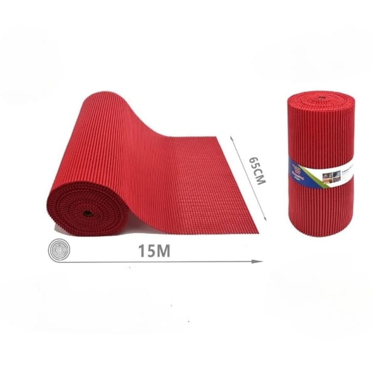 GENERICO - ALFOMBRA ANTIDESLIZANTE MONOCROMATICA 65 CM X15 METROS ROJO