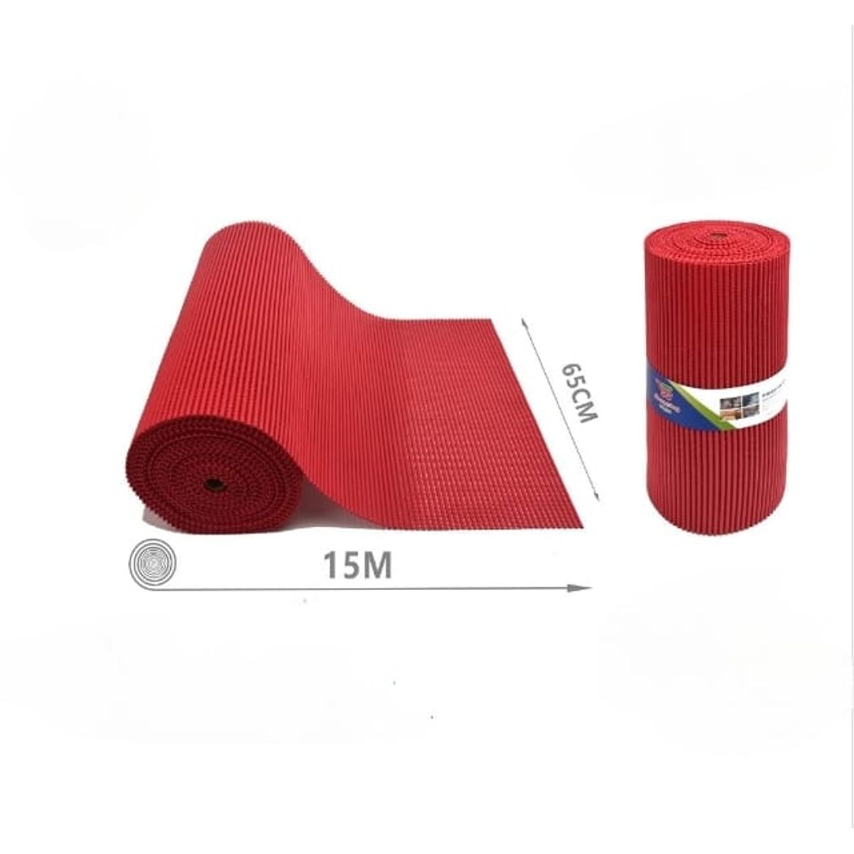 GENERICO - ALFOMBRA ANTIDESLIZANTE MONOCROMATICA 65 CM X15 METROS ROJO