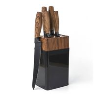 Set 6 Piezas Cuchillos Mas Taco De Madera