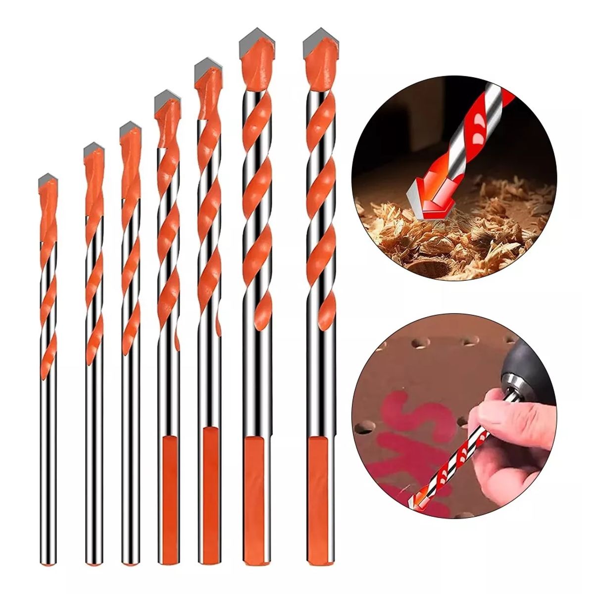 KUANGYE - 7 Pcs Brocas Hss Carburo Para Metal Concreto Vidrio Mármol