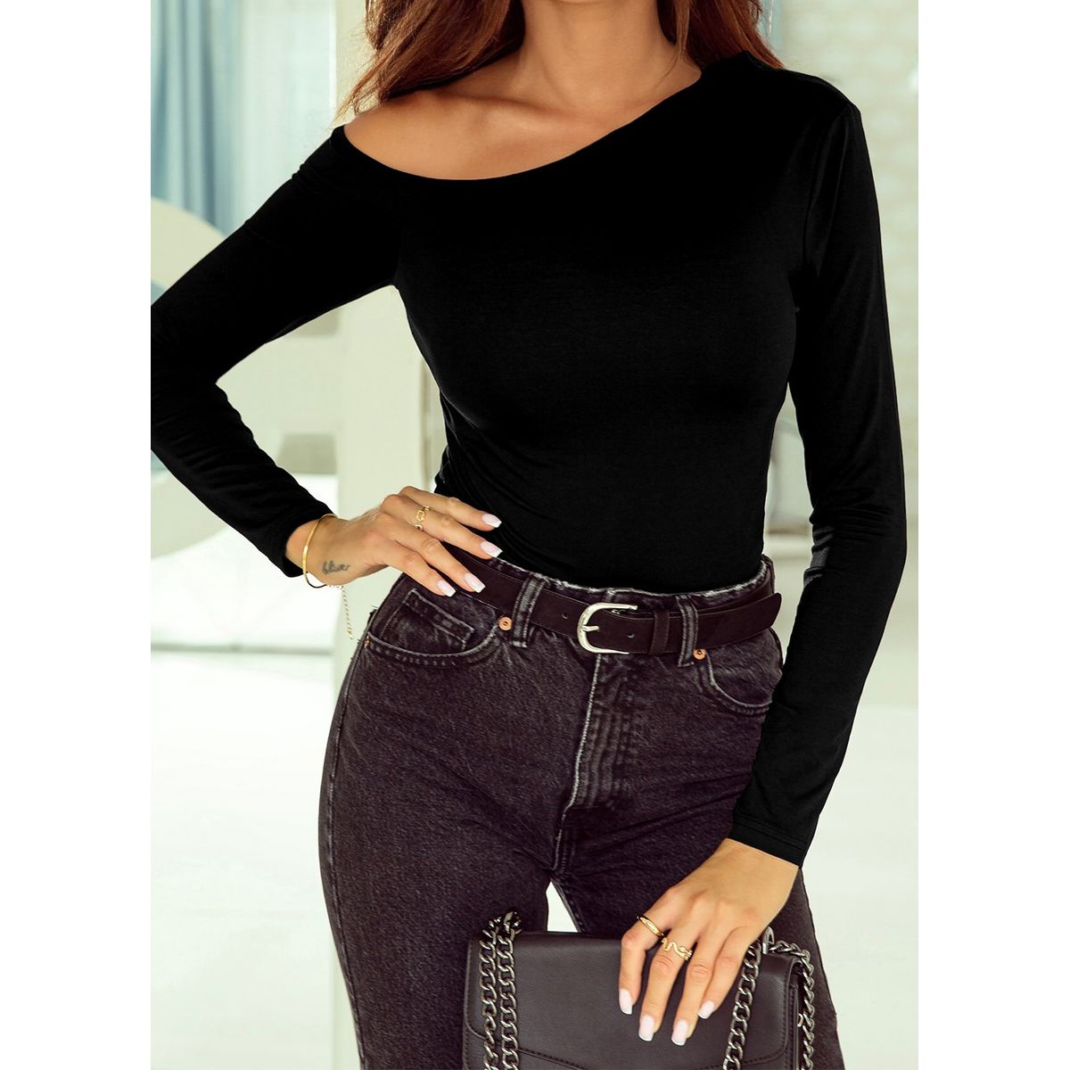 ARRAKASTA - Polera de algodón elasticada