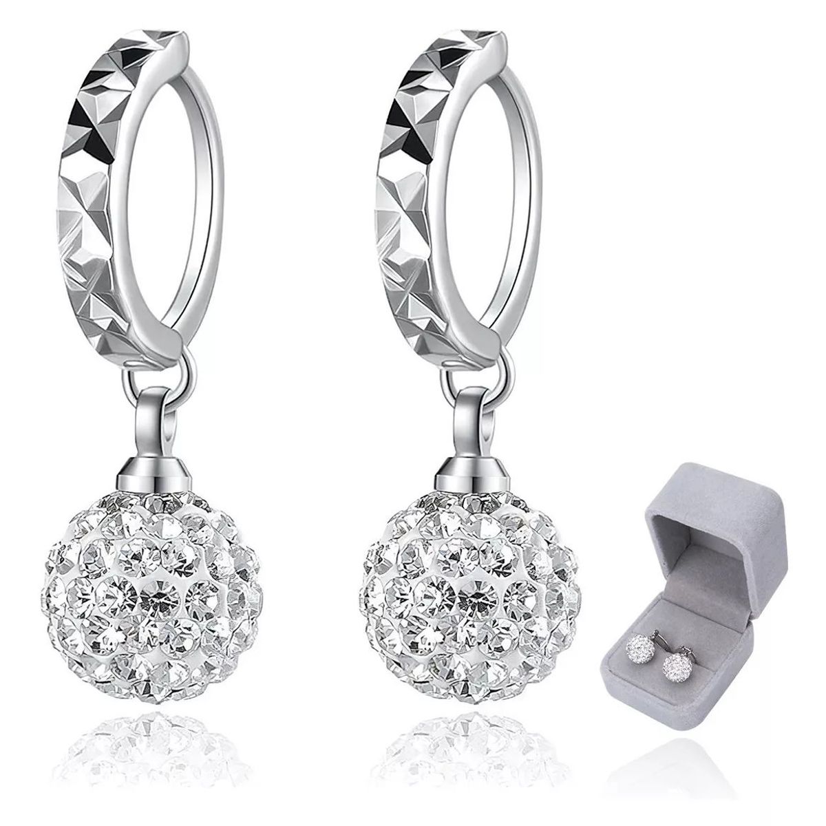 KUANGYE - Joyeria Aretes Pendientes De Bañado en plata Para Mujer Aretes Largos