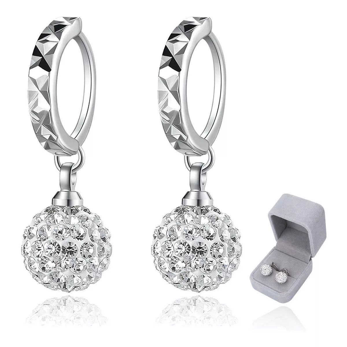 KUANGYE - Joyeria Aretes Pendientes De Bañado en plata Para Mujer Aretes Largos