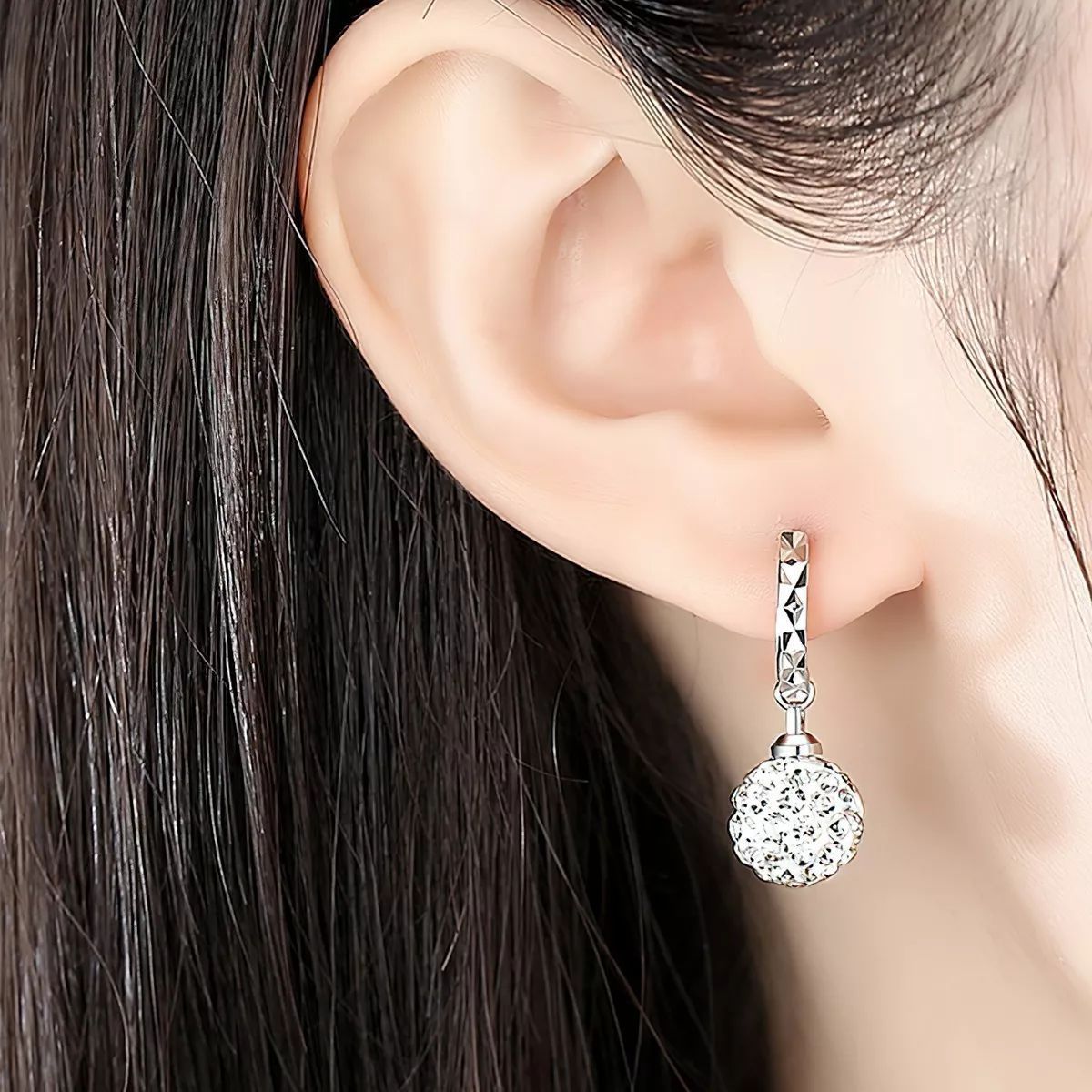 KUANGYE - Joyeria Aretes Pendientes De Bañado en plata Para Mujer Aretes Largos