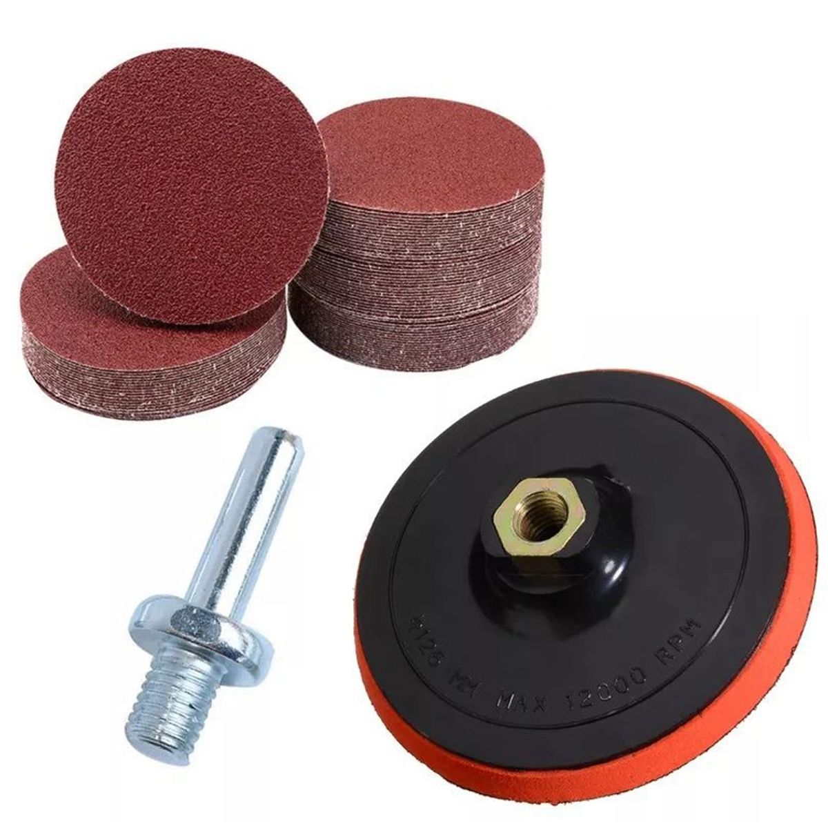 KUANGYE - Kit Disco Base Velcro +70 Lija 5 Pulgadas Pulir Taladro