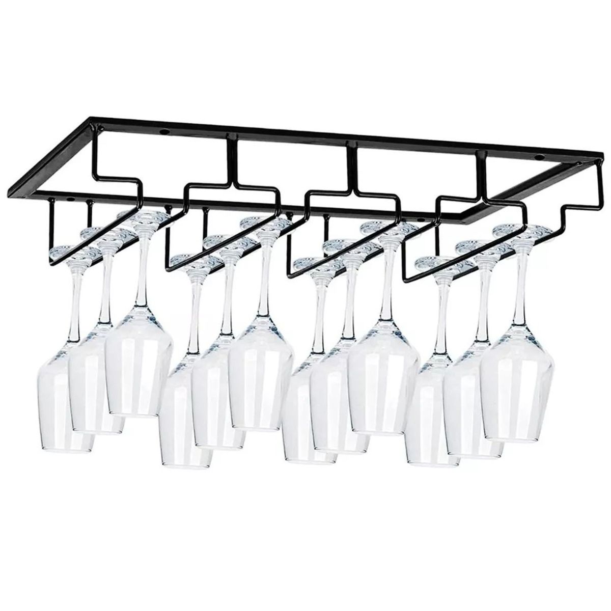 KUANGYE - Colgador De Copas Metal Cromado Bar Premium Organización