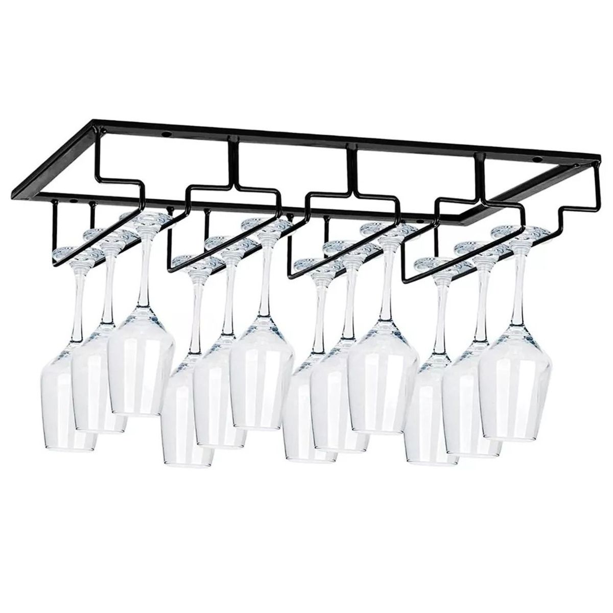 KUANGYE - Colgador De Copas Metal Cromado Bar Premium Organización