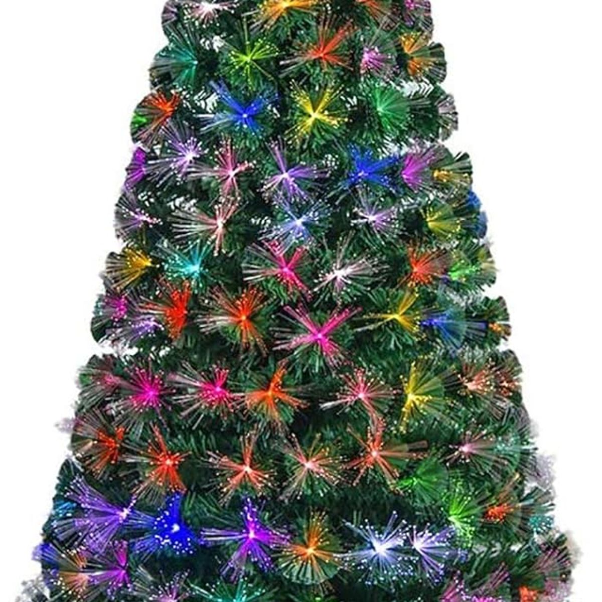 GENERICO - árbol navidad VERDE fibra óptica MULTICOLOR led 150cm