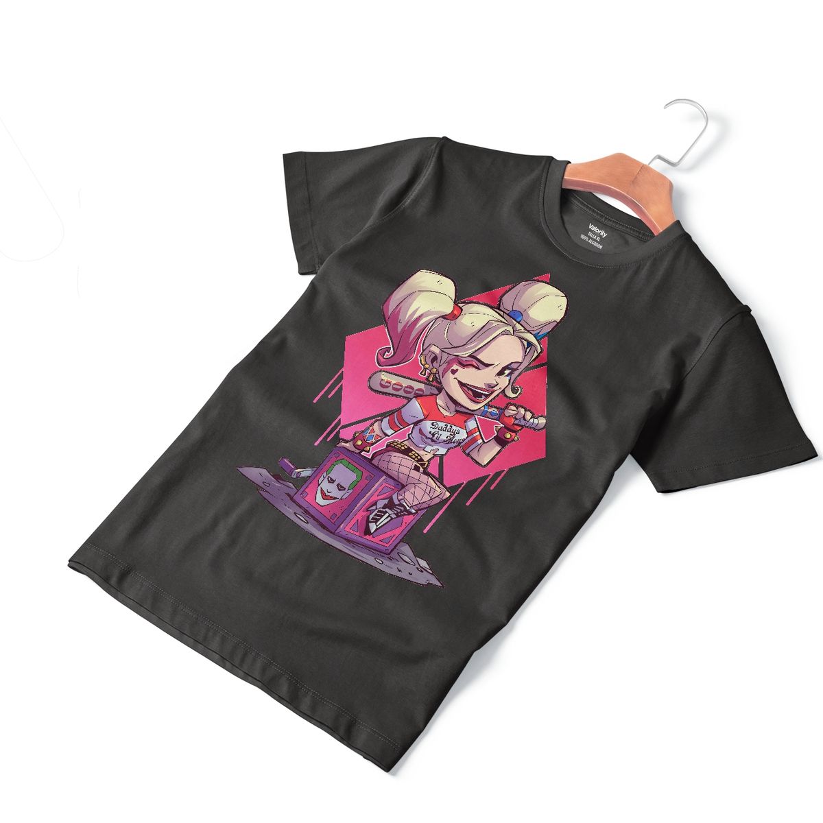 GENERICO - Polera Hombre Chibi Harley Queen - Negro