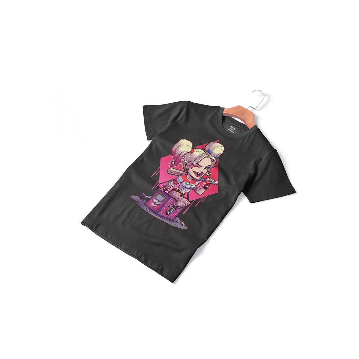 GENERICO - Polera Hombre Chibi Harley Queen - Negro