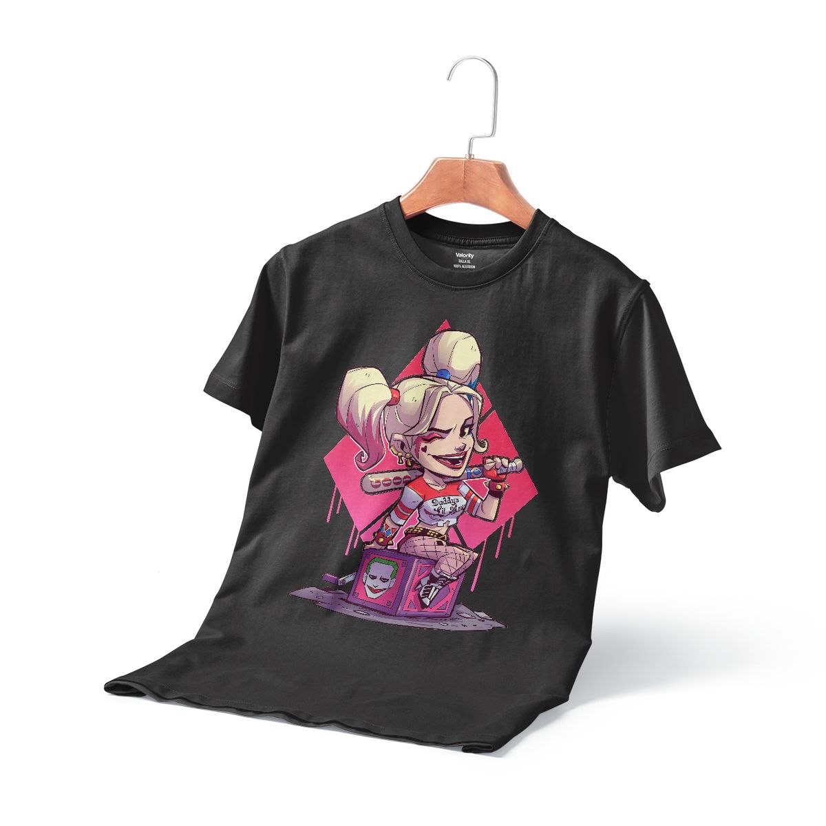 GENERICO - Polera Hombre Chibi Harley Queen - Negro