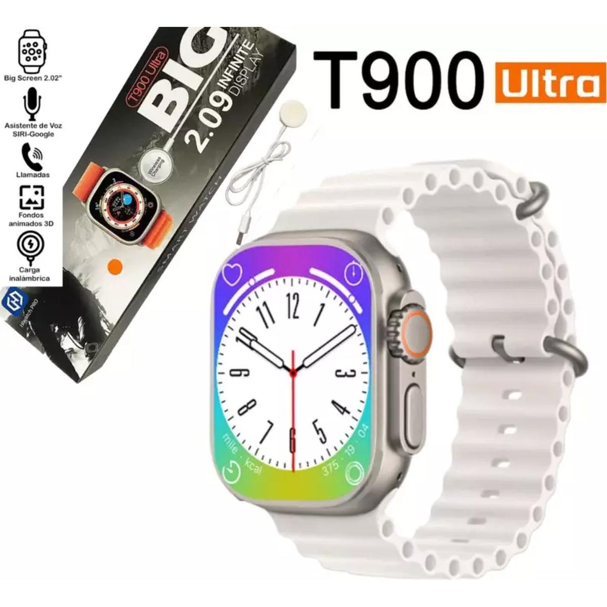 UNIVERSAL - Reloj T900 Ultra Smartwatch Blanco / Recibe Llamadas