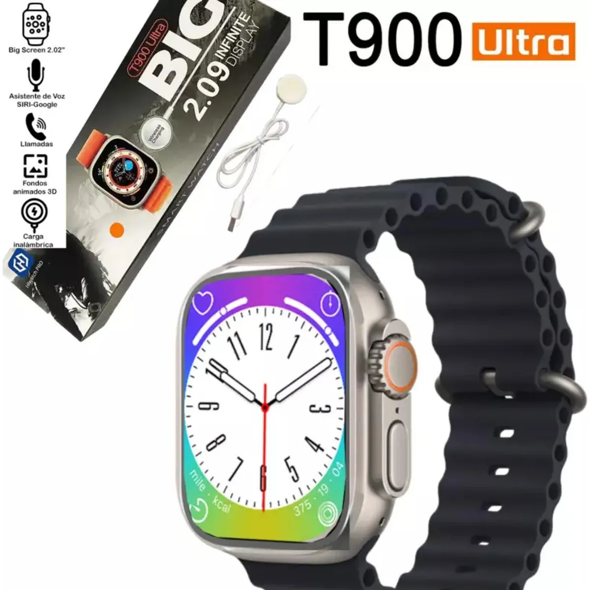 UNIVERSAL - Reloj T900 Ultra Smartwatch Negro / Realiza Llamadas