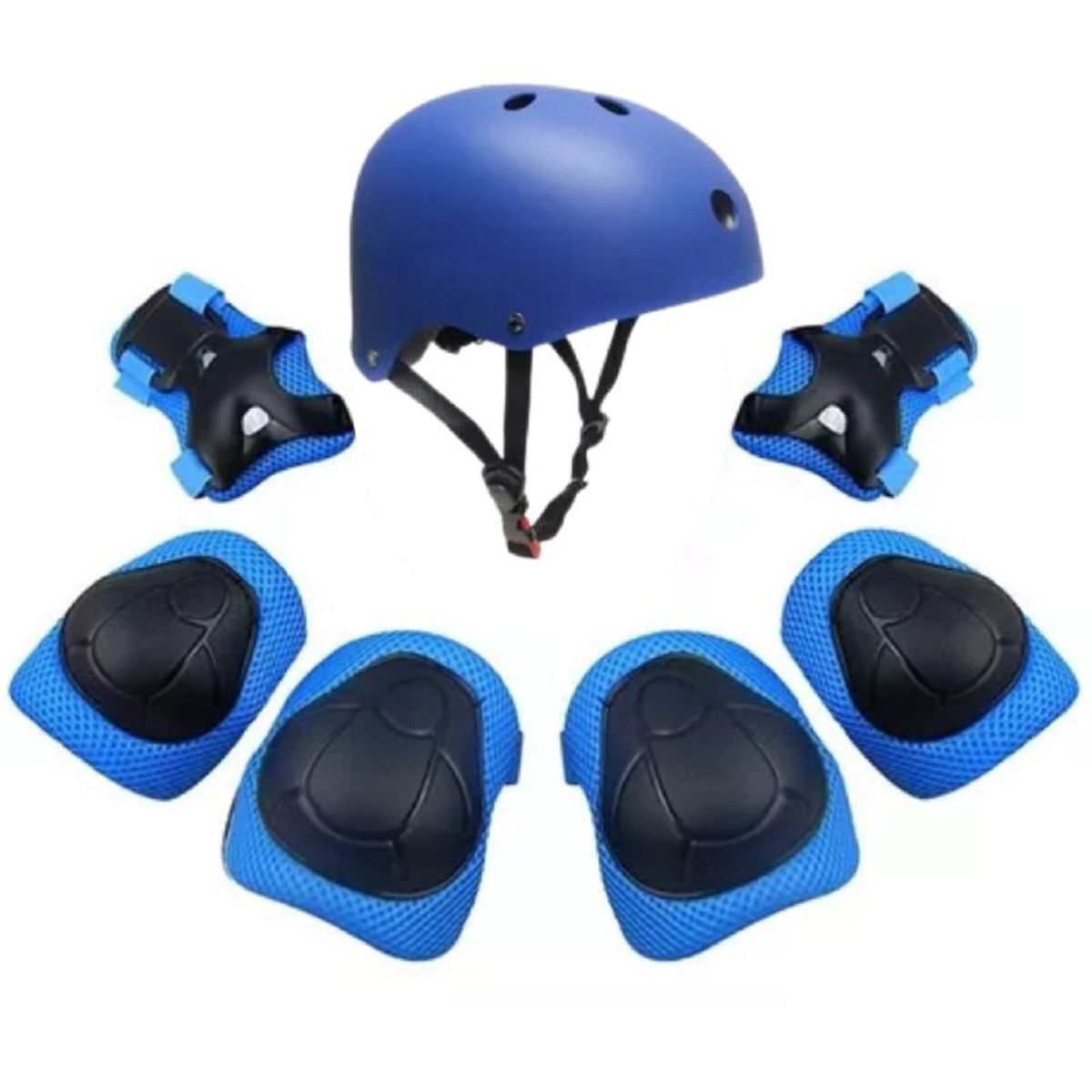 GENERICO - Patines Roller 4 Ruedas Talla S Azul con Protectores.