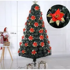 GENERICO - Árbol de Navidad led con flores rojas navideñas 180cm