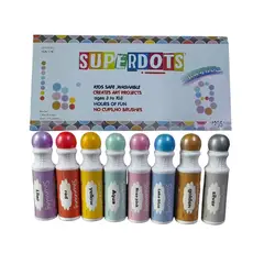 GENERICO - 8 Marcadores Metalizados De Puntos Lavables Para Niños