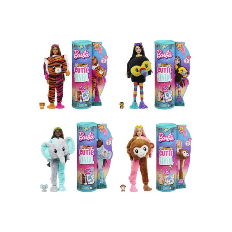 MATTEL - Muñeca Barbie Cutie Reveal Animales De La Selva