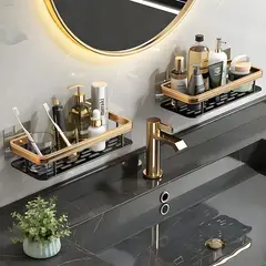 AIZO - Oro Organizador De Ducha Set X2 Repisa Baño Adhesivo