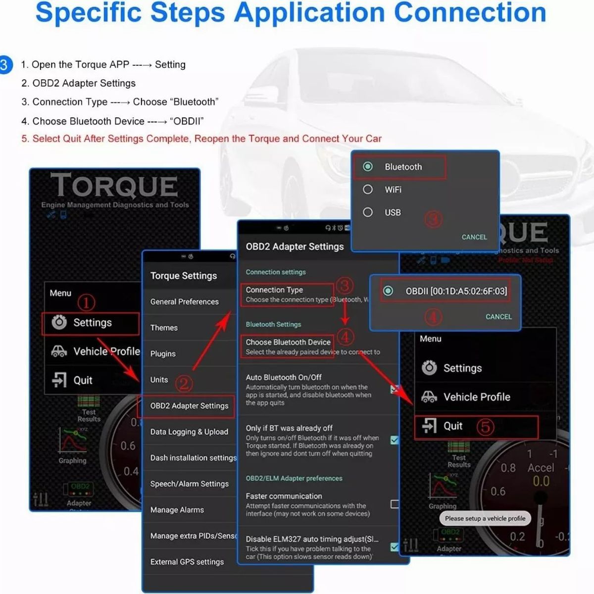 KUANGYE - Scanner Automotriz Mini Elm327 Bluetooth Obd2 V15