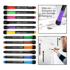 KUANGYE - Marcador Plumones Para Pizarrón Negro 12 Colores
