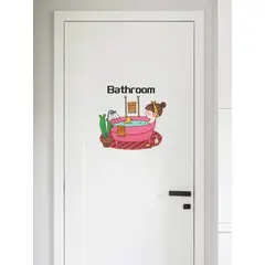 GENERICO - Pegatina de pared con estampado de bathroom y figura
