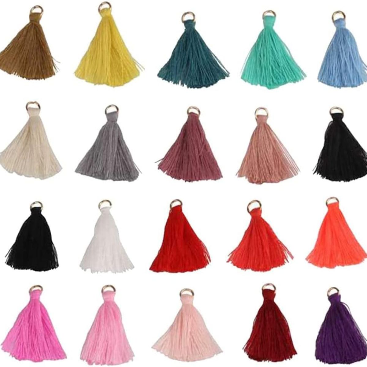 KUANGYE - 100 Mini Borlas Con Argolla Para Bisuteria